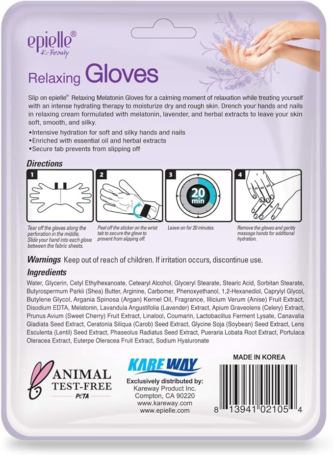 Epielle Relaxing Hand Mask 6 Pairs, Deep Moisturizing Gloves for Dry, Cracked Hands, Self Care Gifts for Women, Spa Kit, Stocking Stuffers, Thanksgiving Essentials