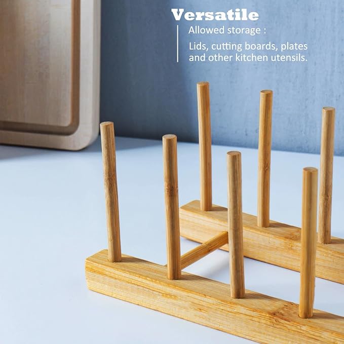 Bamboo Wooden Dish Rack, Plate Organizer - Image 6