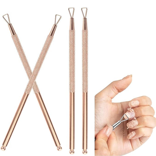 4 Pcs Stainless Steel Cuticle Pusher Gel Remover Tool Nail Art Gel Nails Gel Triangle Cuticle Pusher Polish Remover Tool Stainless Steel Nail Gel Remover Peeled Peeler Lip Gloss