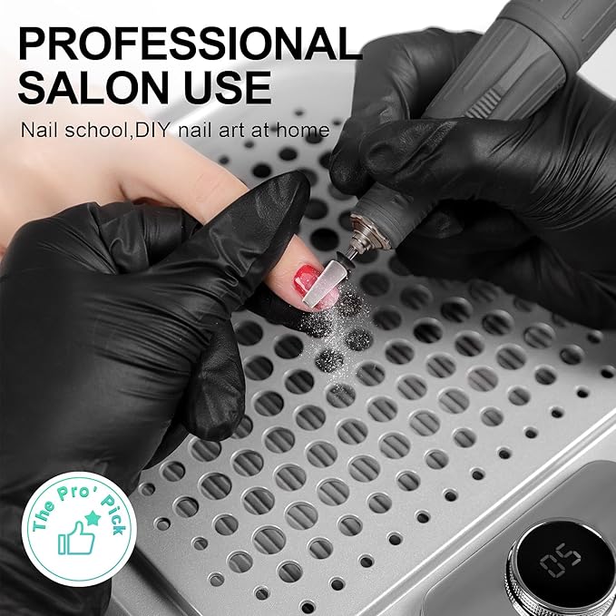 L'UGX Nail Dust Collector Professional for Nails with 30 Paper Filters,10-Gear Powerful Dust Collector for Nails Vacuum Duster Collector Nail Tech Extractor Cleaner for Salon Use