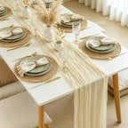 12 Packs Beige Cheesecloth Table Runner, Boho Gauze Cream Cheese Cloth Table - Image 2
