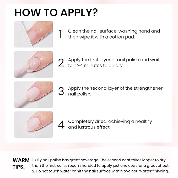 Nail Strengthener and Growth, Nail Repair for Damaged for Hardener Extra Strong, Ridge Filler Natural Nails Polish