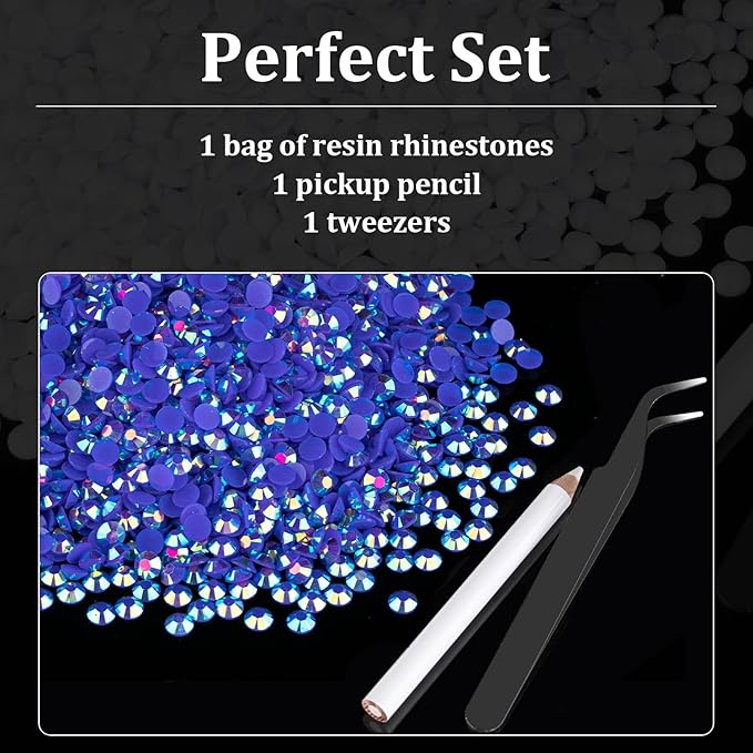 6000pcs 4mm Resin Rhinestones Bulk, Dark Blue AB Flatback Round Jelly Rhinestones Bedazzling Non Hotfix Crystal Gems Large Quantity Wholesale for DIY Crafts Clothes Tumblers Face Makeup Manicure