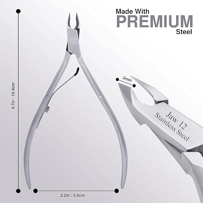 UM Supplies Cuticle Trimmer | Hangnail Remover | Extremely Sharp | Professional Cuticle Nippers | Stainless Steel | Cuticle clippers | Pedicure Manicure Tool I Jaw12 (4mm)