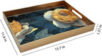 Serving Tray with Handles, 15.7 * 11.8 inches, Plastic Ottoman Tray with - Image 3