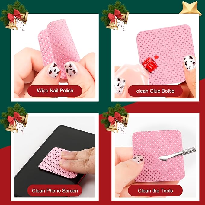 1200PCS Lint Free Nail Wipes Non-Woven Nail Polish Remover Wipes No Lint Cleaning Wipe Absorbable Eyelash Extension Glue Cleaning Wipes Dry Pads Nail Stuff Nail Supplies