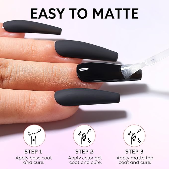 Nicedeco Hema Free Gel No Wipe Matte Top Coat 15ml Soak Off Cruelty Free Vegan Matte Finish Long Lasting Gel Nail Polish for DIY Home Nail Salon