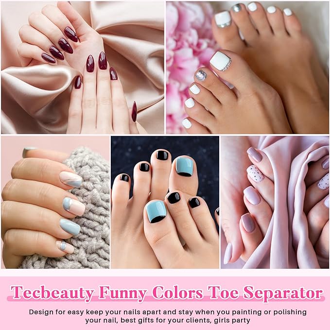 Mumufy 1000 Pcs Individual Toe Separators Bulk Soft Foam Comfortable Pedicure Toe Separators Dividers for Women Men Art Manicure Feet Nail Polish Painting Spa(Multicolor)