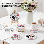 Absorbent Ceramic Coasters Set of 6, Love Quotes - Image 4