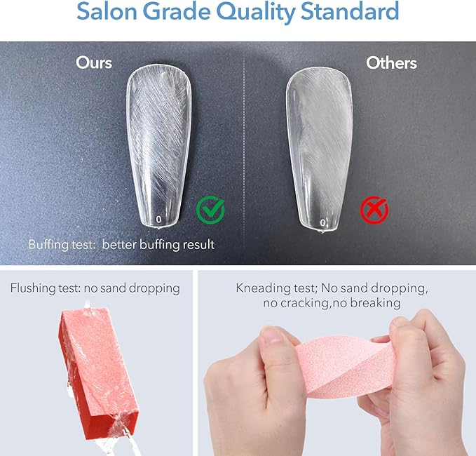 Nail Buffer Block, Coarse Grit 80/80/100, 3.5" Long, 3 Way Buff for Acrylic Nail Gel Polish Nail, Pedicure, Manicure 10 Count, Orange