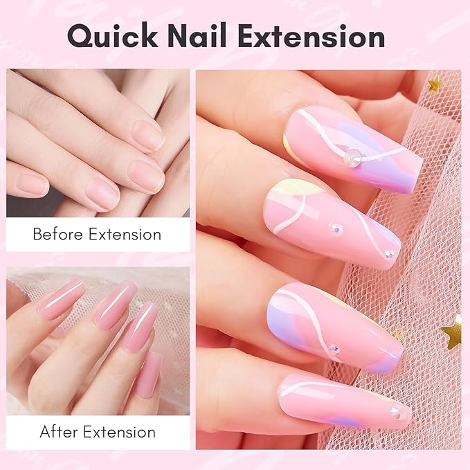 Makartt Poly Nail Gel: 50ML Strong Builder for Nails, Rose Nude Pink Color for Extension, Multifunctional Strengthener Hard Gels, Long-Lasting, Easy-to-go Manicure Supplies for DIY at Home Salon-VIP