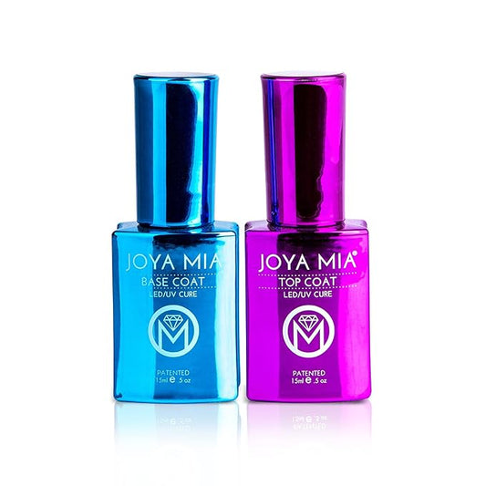 JOYA MIA Gel Polish Set – Base & Top Coat, No Wipe, Soak-Off, 15ml Each, Long-Lasting, High-Gloss, Super Adhesive