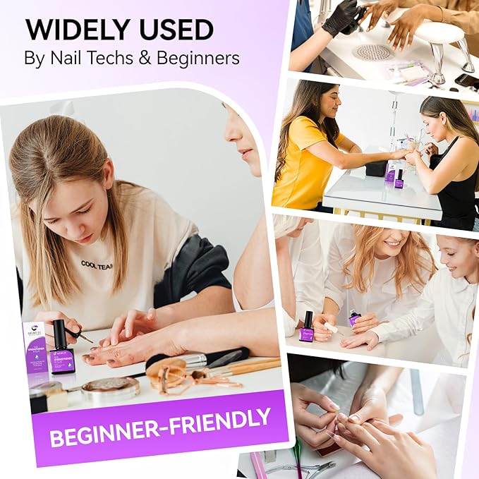 Gelike EC Pro Nail Glue & Strengthener: Nude 6-in-1 Nail Adhesive for Repair - Strengthening & Protein Repair - Perfect for Home & Salon Use 11544 - UV Needed