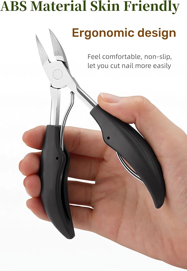 Podiatrist Toenail Clippers，Nail Clippers for Thick & Ingrown Toenails， Super Sharp Curved Blade Toenails Trimmer