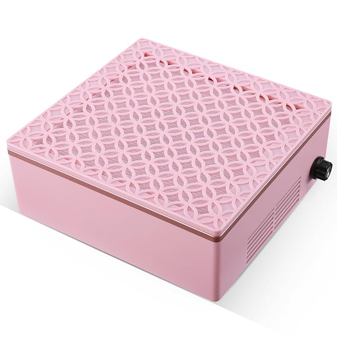 Nail Dust Collector Dust Collector Machine Reusable Filter & Powerful 120W (Pink, Adjustable Speed Version)