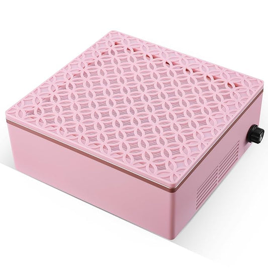 Nail Dust Collector Dust Collector Machine Reusable Filter & Powerful 120W (Pink, Adjustable Speed Version)