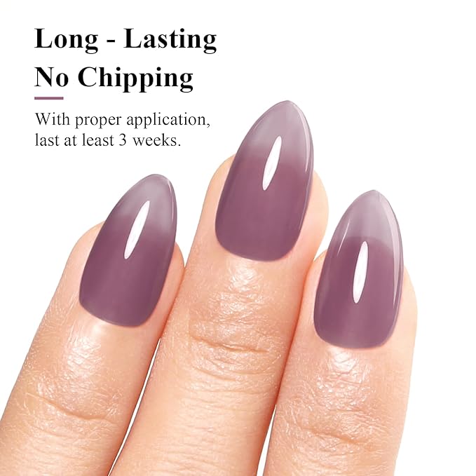 Imtiti Jelly Gel Polish: 15ML Sheer Grape Purple Jelly Gel Nail Polish - Translucent Spring/Summer Nail Art DIY Manicure