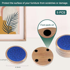 5 Pack Wood Coasters for Drinks, Minacun Absorbent Coaster Set, Drinks Coasters - Image 6