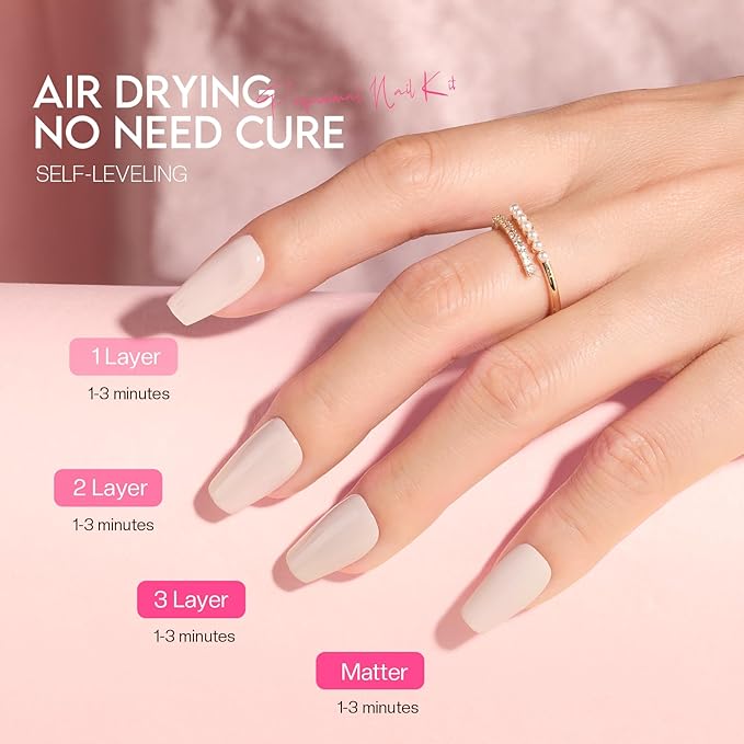 Morovan Fingernail Nail Polish Set: Hot Pink Nail Polish Kit Air Quick Dry Regular Finger nail Polish Pack for Women Gift Holiday
