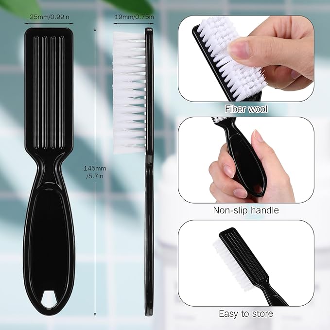 Patelai 30 Pcs Nail Scrubber Brushes Bulk Handle Grip Manicure Brushes for Cleaning Fingernails Pedicure Cleaning Brush for Toes and Fingernail Cleaning(Black)