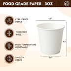YEEHAW 3 oz 3000 Pack Small White Disposable Paper Cups | - Image 2