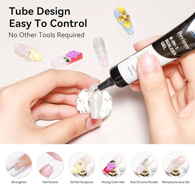 Solid Builder Gel for Nails and 15ml Builder Gel, Molding Gels for Nails Clear Non-Stick Hand For Modeling, Sculpture, Nail Extension UV/Led Manicure DIY At Home