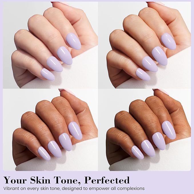18 ML HEMA and TPO Free Gel Polish, Light Purple One Step Gel Nail Polish 3-in-1, Lavender Gel Nail Polish Pastel Colors, Soak Off U V Gel Polish for Women Girl Nail Lovers