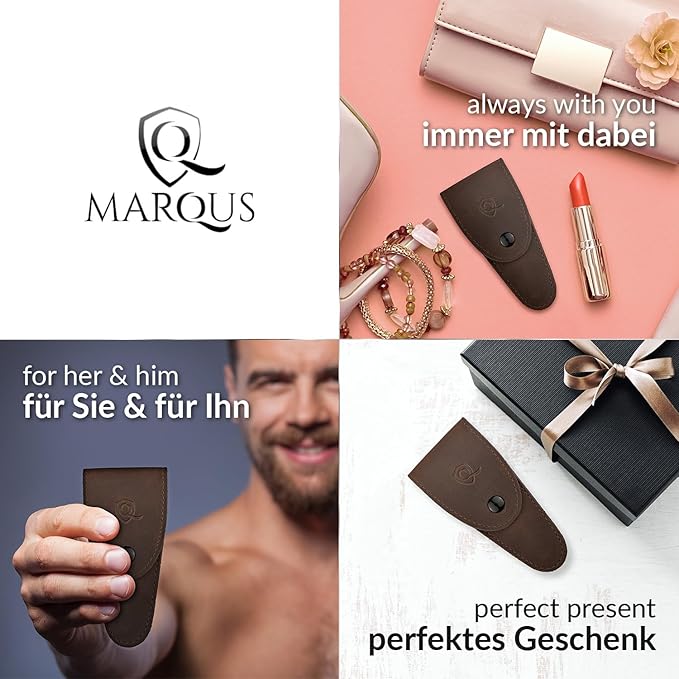 marQus - Straight nail scissors made in Germany Solingen incl. case for precise cutting of nails suitable as fingernail scissors and toenail scissors