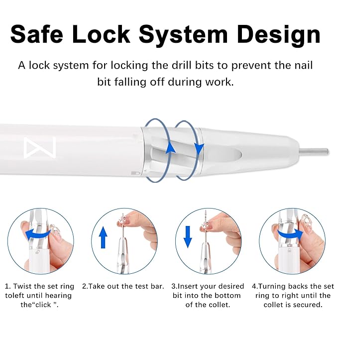 M GEM Brushless Nail Drill 35K RPM | Professional Cordless Efile Machine | Rechargeable Electric Nail File with Bits | Portable Quiet Low Vibration Tool for Acrylic, Gel, Natural Nails (Metallic RG)