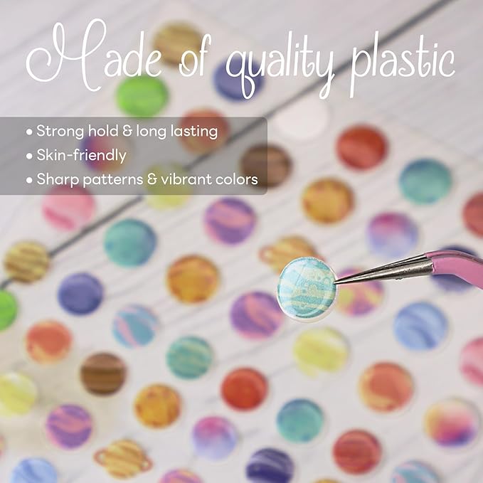 Planet Theme Nail Stickers for Nail Art - Kids Nail Art Sticker 5D Embossed Nail Decals Self-Adhesive Nails Supply Manicure Stickers for Nails Decoration