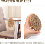 Cork Coasters for Drinks Absorbent Non Slip 12pcs 4 Inch India | Coaster for - Image 4