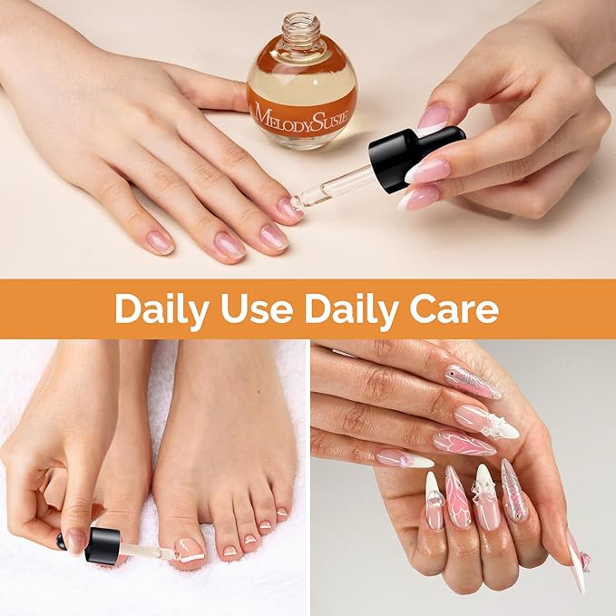 MelodySusie 50ml Honey Milk Cuticle Oil with Olive, Jojoba, Grape Seed& Sunflower Seed - Nourishing & Strengthening Treatment for Dry, Brittle Nails & Cuticles