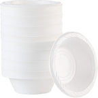 400 Count Disposable 5 ounce White Plastic Dessert Bowls by PLASTICPRO