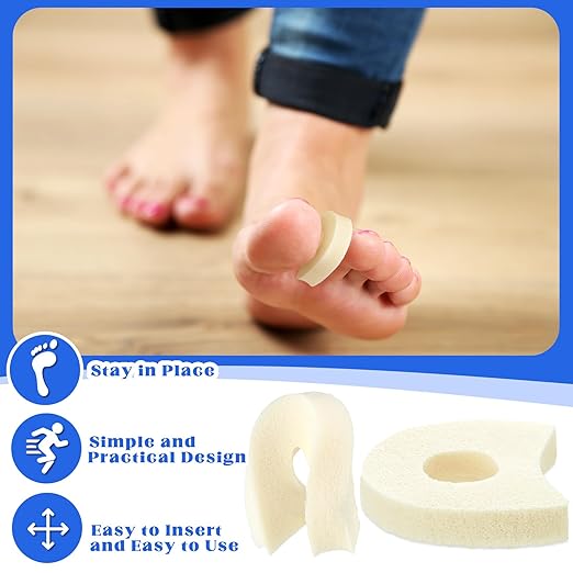 TrelaCo 60 Pcs Foam Toe Separators Spacers for Corn Relieves,1/4 Inch, Pain from Bunions, Blister and Hammer Toe Relief