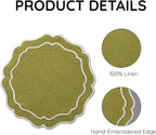 Linen Coasters for Drinks Set of 6, Fabric Coasters - Image 4