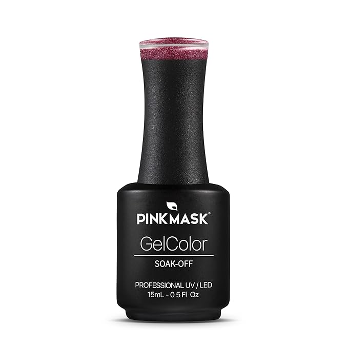 PINK MASK Gel Color Nail Polish Arlequin - Col. Masquerade 15ml / o.5 oz - UV/LED Gel Polish, Non Wipe, Long Lasting, Soak Off Formula