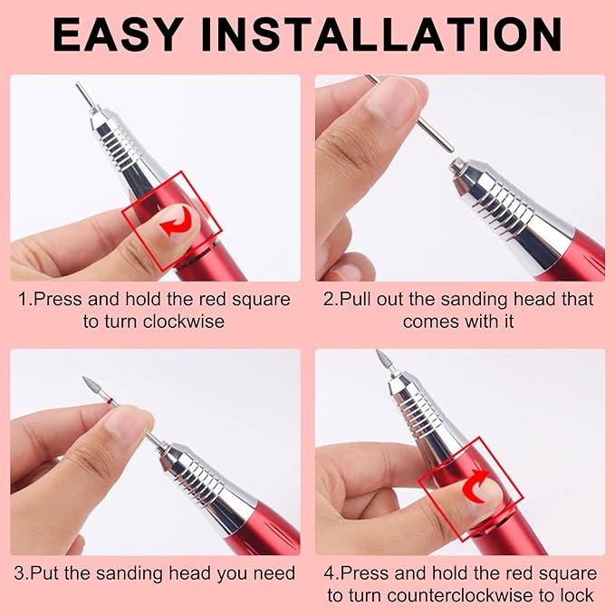 Nail Drill Bits,3/32 Inch Diamond Acrylic Nail Drill Bits with Case,Quartz Pointed Nail Bits for Nails,Cuticle Remover Bits, Manicure Tools (Flame drop, Fine)