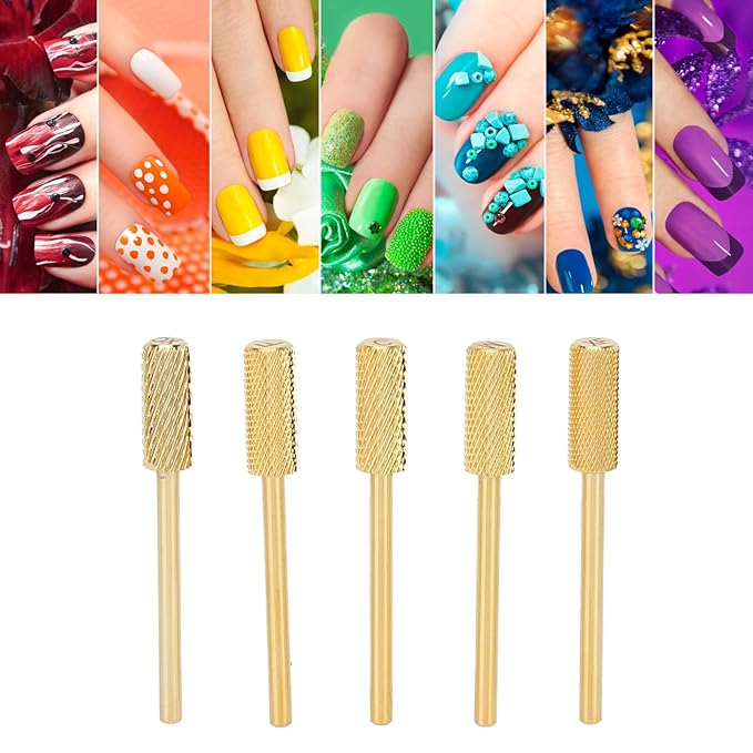 Nail Drill Bits Set, 5PCS Nail Drill Small Bits Sets Polishing Nail Tungsten Steel Drill Bits Manicure Pedicure Grinding Tool Electric Nail Polish Grinder Accessory