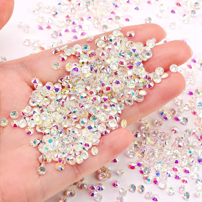 Novani Crystal Rhinestones, Flatback Loose Gemstones 288pcs Glass Rhinestones for Clothes Shoes Crafts Makeup Nail Art and DIY Decorations(SS30, Transparent)
