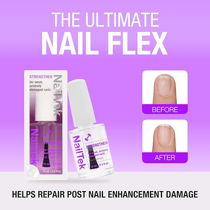 Nail Tek Formula 4 Xtra Nail Strengthener Polish – Protein-Enriched Repair Treatment for Weak & Damaged Nails, 0.5 fl oz