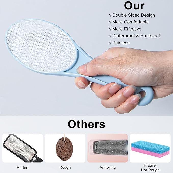 Nano Glass Foot File Callus Remover, 2 Pcs Hard and Dead Skin Remover for Feet, Double Sided Foot Scrubber Hygienic Pedicure Tool, Hair Eraser for Softer & Smoother Feet Hands, Green Blue Random Glass