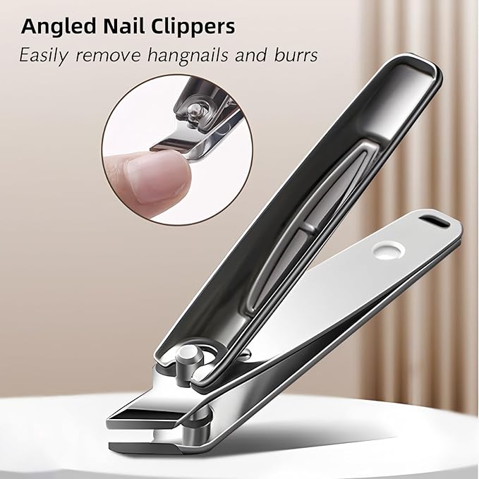 Manicure Set Professional Nail Clippers Pedicure Kit, 16 pcs Stainless Steel Nail Care Tools Grooming Kit with Storage Bag for Men Women Gift