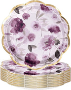 WRAPAHOLIC 25Pcs Floral Paper Plates by WRAPAHOLIC