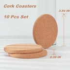 10 Pcs Cork Coaster, Cork Coasters - Image 2