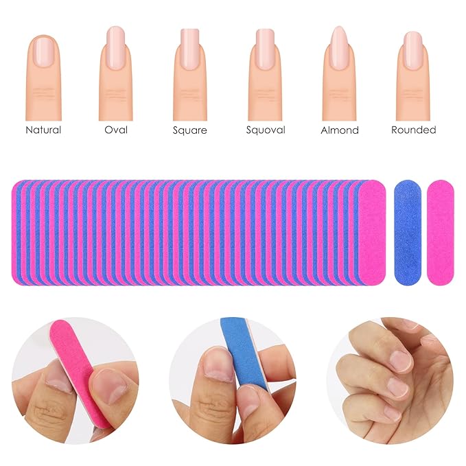 277Pcs Toe Separators Set- Nail Spa Party Tools, Mini Nail Files Buffers Block, Orange Nail Sticks Pedicure Wood Cuticle Pushers