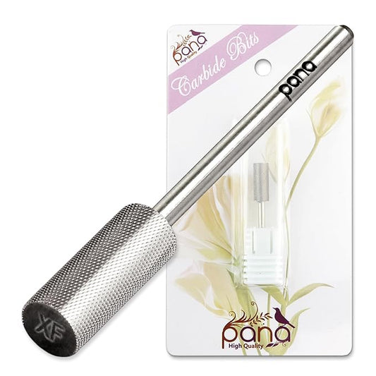 PANA Flat Top Small Barrel 3/32" Shank Size - (Silver, Extra Fine Grit) - Fast remove Acrylic or Hard Gel Nail Drill Bit for Manicure Pedicure Salon Professional or Beginner