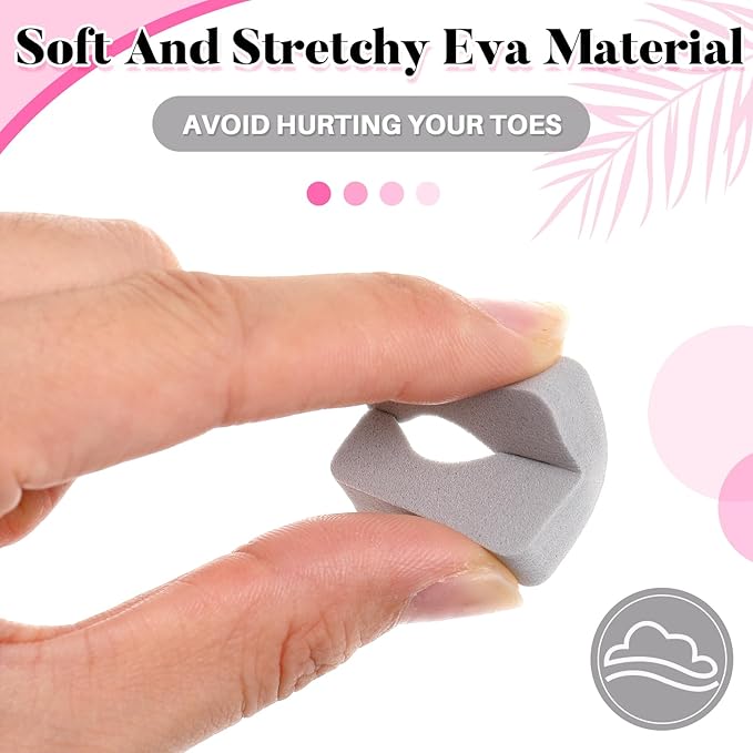 Mumufy 1000 Pcs Individual Toe Separators Bulk Soft Foam Comfortable Pedicure Toe Separators Dividers for Women Men Art Manicure Feet Nail Polish Painting Spa(Gray)