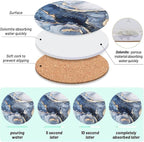Ceramic Coasters Set of 6, Marble-Textured Design - Image 3