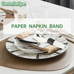 Germiwipe 500 Pcs Napkin Bands, Paper Napkin Rings Self-Adhesive, | Silverware - Image 7