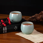 KAMMAK Japanese Tea Cups, 5 Oz Small Handmade Ceramic Teacups, Loose Leaf and - Image 6